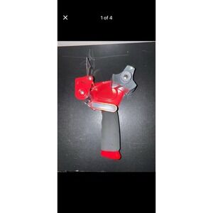 Scotch 3M Heavy Duty Packing Tape Dispenser Gun Metal Red Adjustable Brake